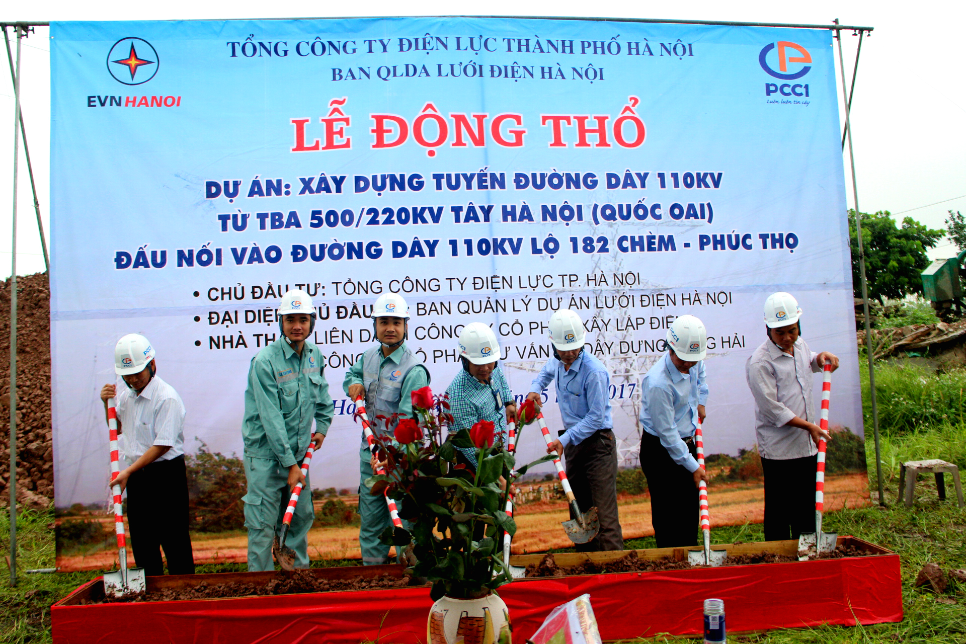 PCC1 động thổ gói thầu số 6 (EPC) DA xây dựng tuyến đường dây 110kV từ ...
